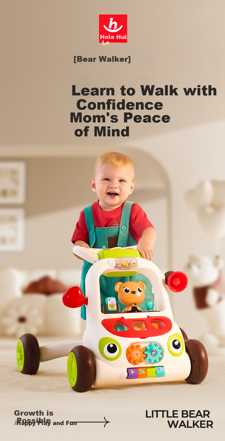 HUILE TOYS Infant Newborn Baby Walker Toy Toddler Boys Girls Birthday First Year Gift 2