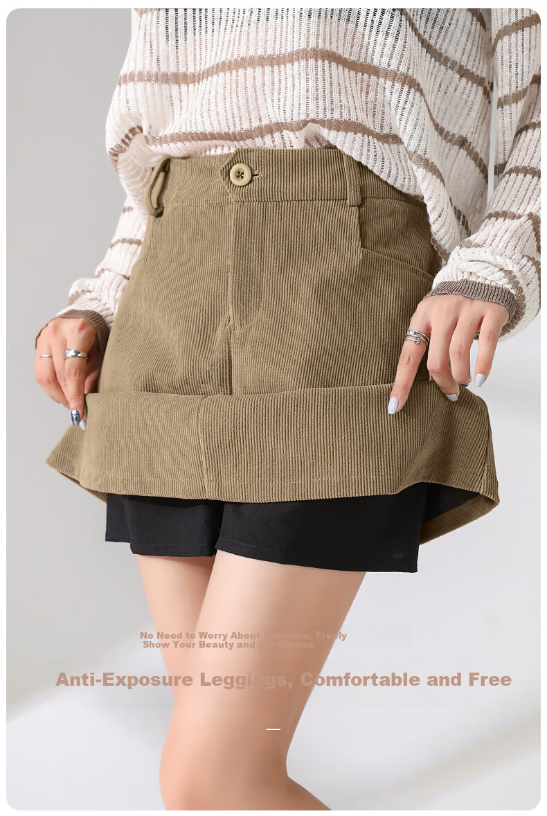 MJ STYLE Corduroy Mini Skirt for Women 2026 Spring Autumn New Korean A-Line High Waist Slim Fit Petite College Style Skirt 8