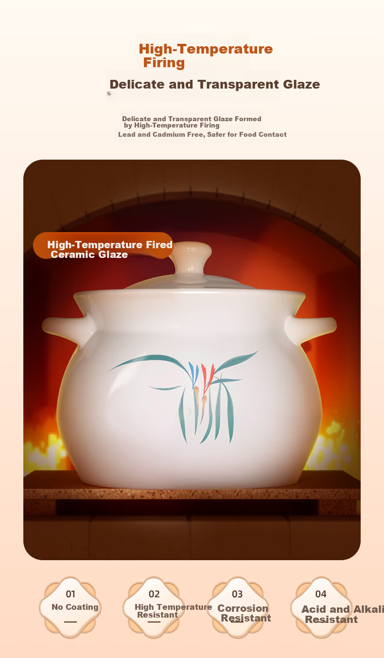 Quanpinwu Ceramic Casserole Large Capacity Gas Stove Compatible Household Porridge Soup Pot Traditional Chinese Stew Pot 4