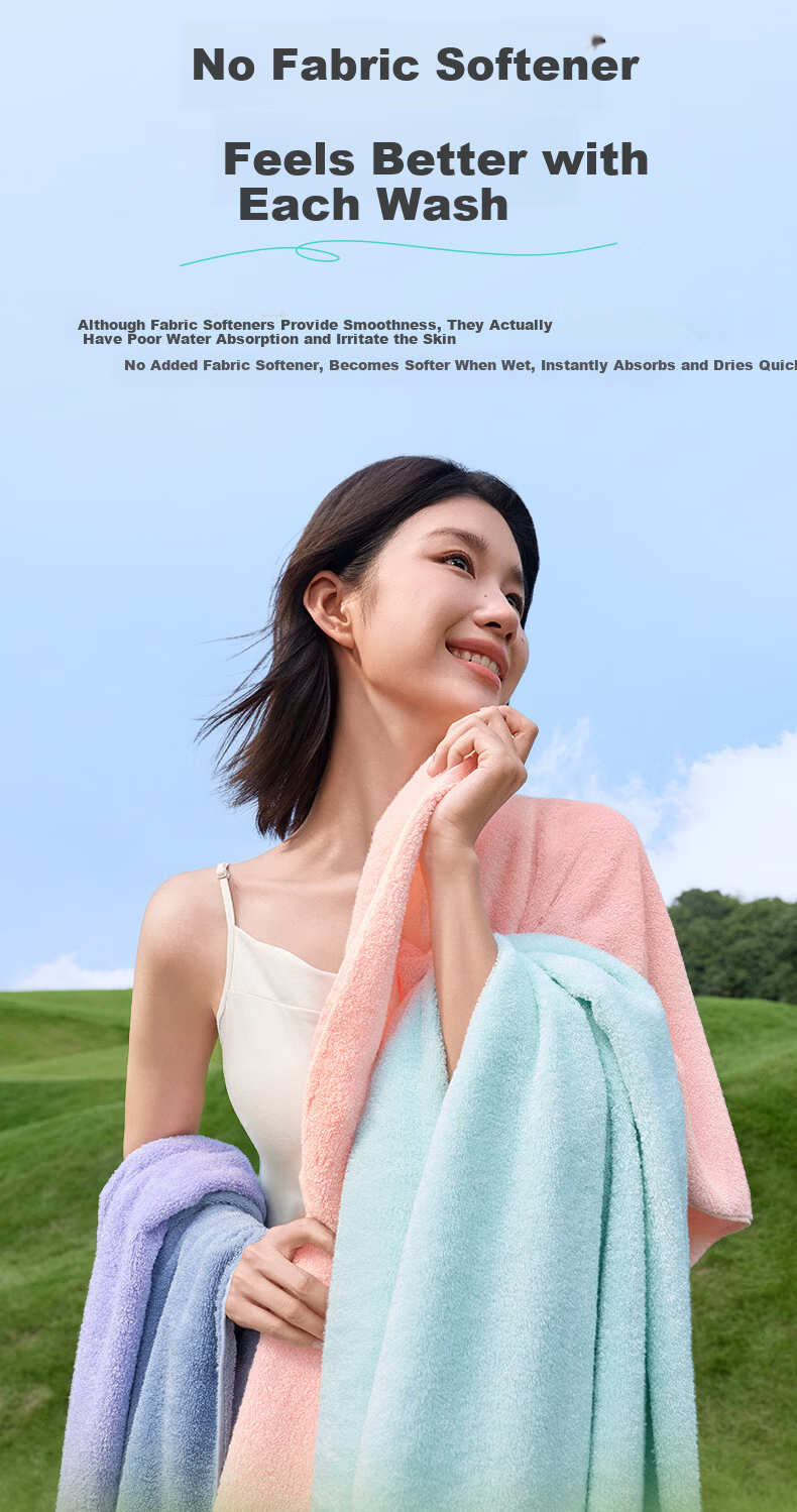 PurCotton Bath Towel 100% Cotton Antibacterial Extra Large Thick Absorbent No Shedding Bath Sheet Sakura Pink 70x140cm 5