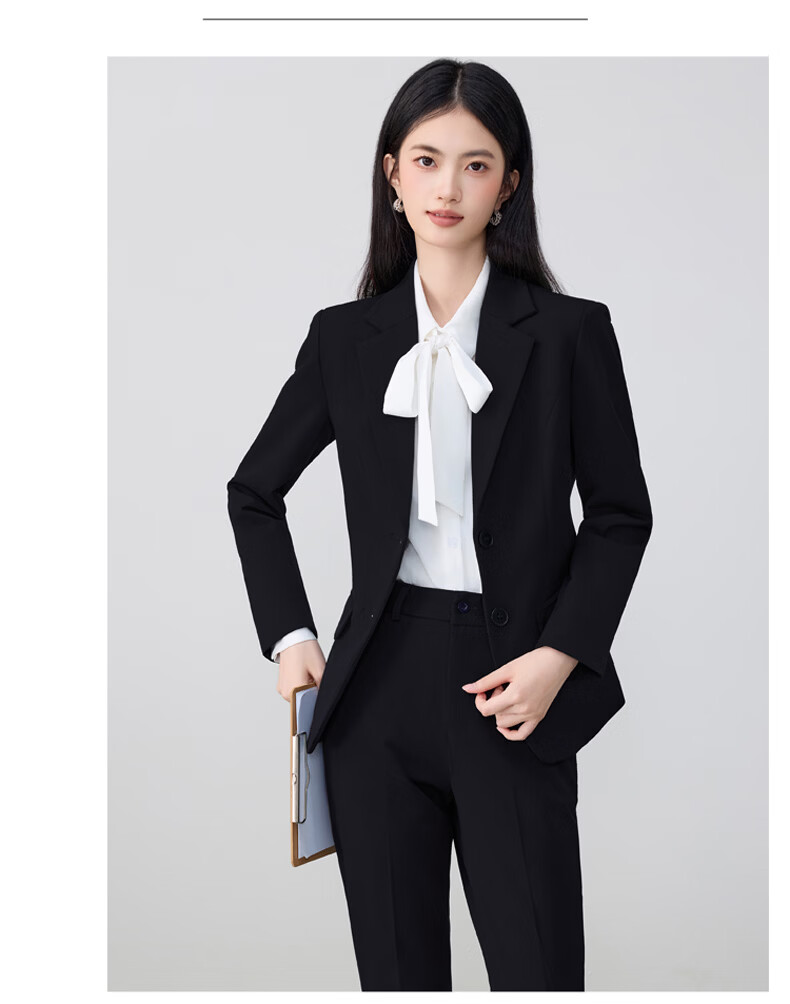 Chaoxu White Long Sleeve Bow Tie Shirt Women's Professional Slim Fit Elegant Casual Blouse 23