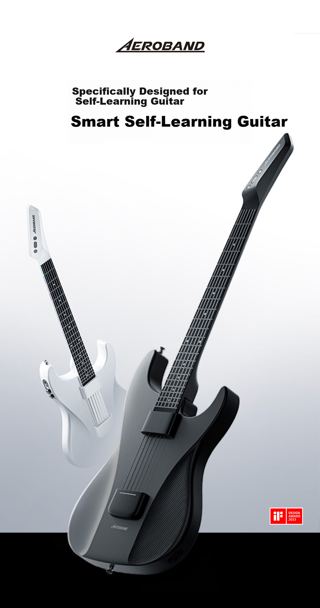 Aeroband Air Band Smart Self-Learning Guitar Automatic Electronic Guitar Beginner Recommended Stringless Guitar Star White 1