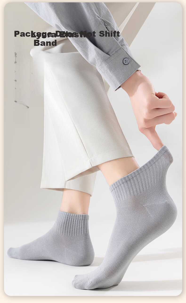 Dongfangyuan Men's Short Socks Spring Summer [10A Antibacterial Deodorant] Breathable Low-Cut Casual Cotton Socks 7 Pairs Pack 2
