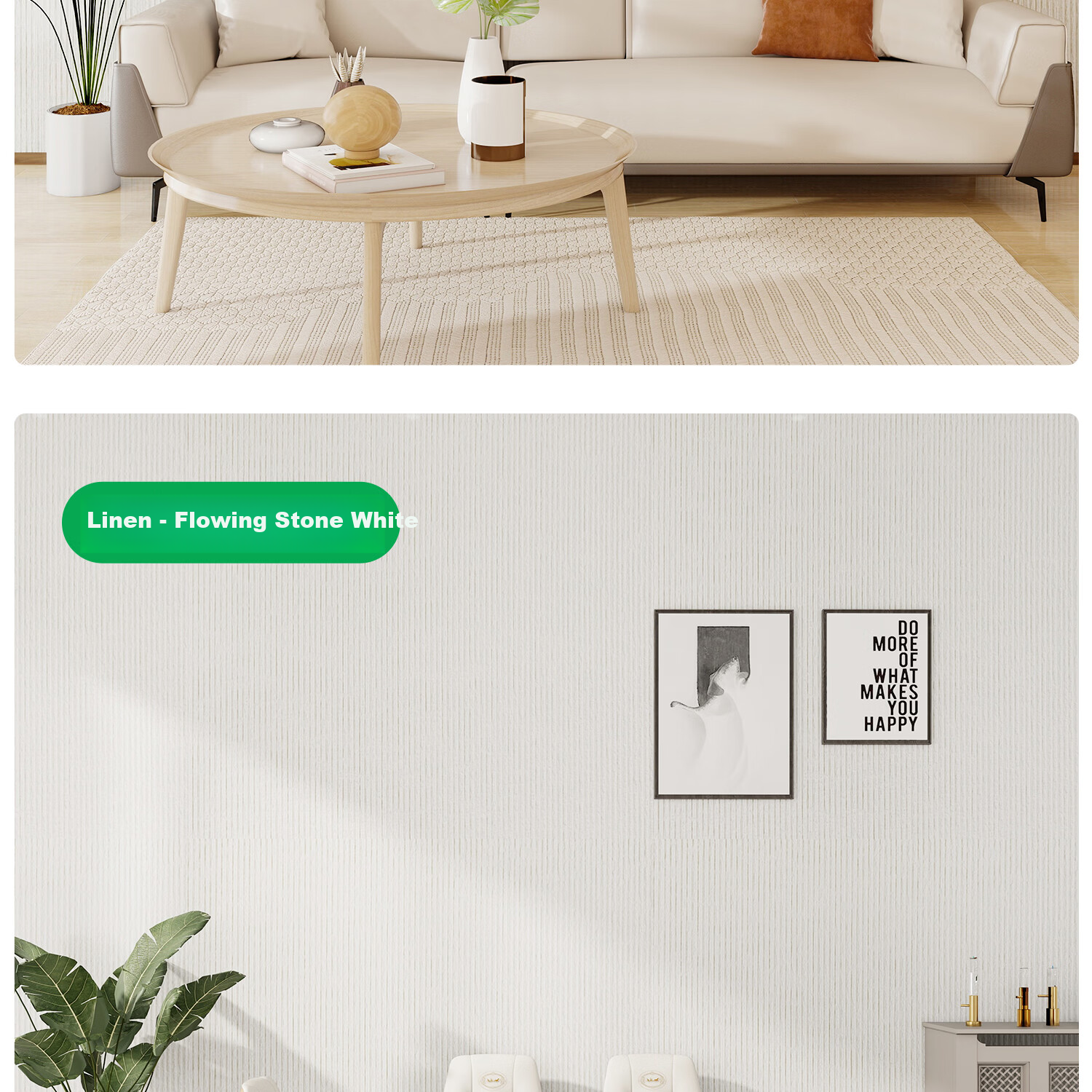 Washi 2026 New Self-Adhesive Waterproof Moisture-Proof Wallpaper Bedroom Wall Sticker Linen Beige 0.5*2.8m 29