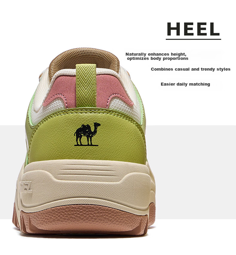 CAMEL Moon White 2nd Generation Casual Low-Top Sneakers Durable Sports Shoes for Women K26BX5L2065 Millet Yellow/Green Size 37 10