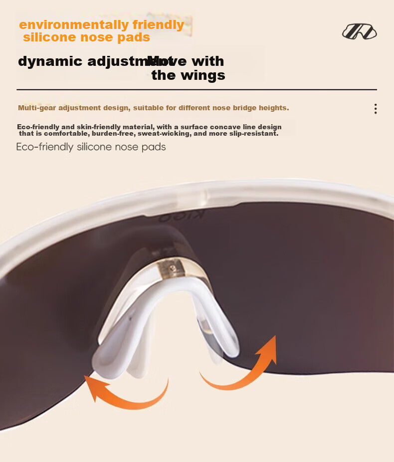 Kigo Kids Sports Glasses Unisex Running Mountaineering Protective Goggles Cycling Windproof Anti-Fog Sunglasses 6-12 Champagne Gold 6