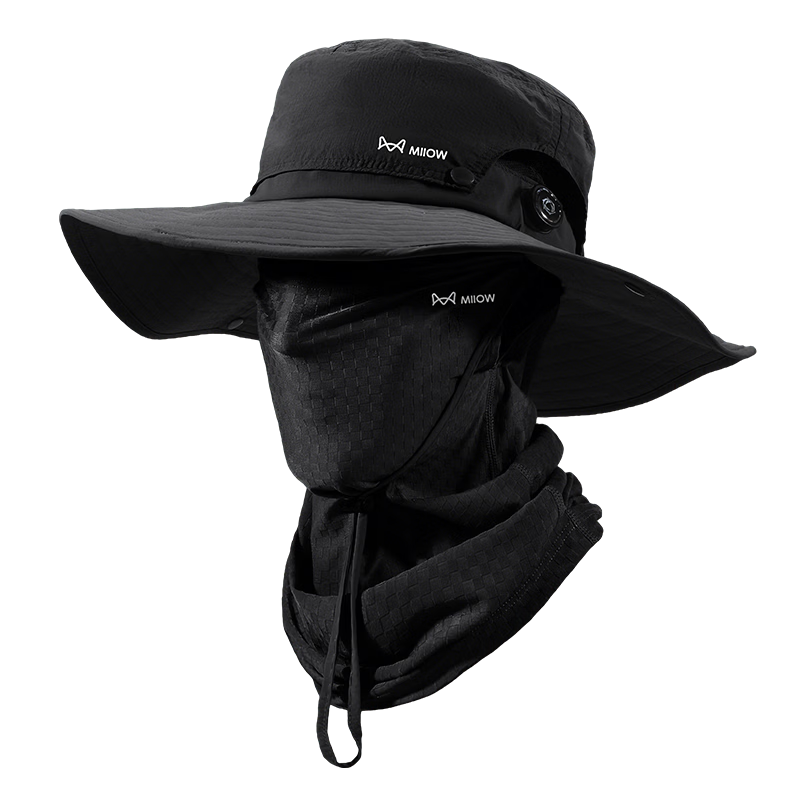 Miiow Men's Summer Sun Protection Hat Large Head Circumference UV Protection Outdoor Brim Mountaineering Climbing Fishing Bucket Hat