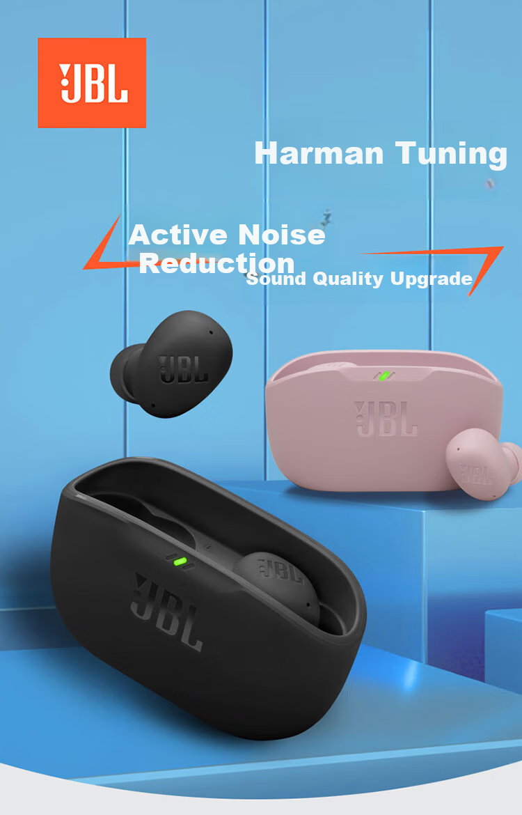 JBL WAVE BUDS 2 True Wireless Bluetooth Earphones, Active Noise Cancellation In-Ear Headphones for Calls And Music, Compatible with Apple, Huawei, Xiaomi Phones, Pink 2