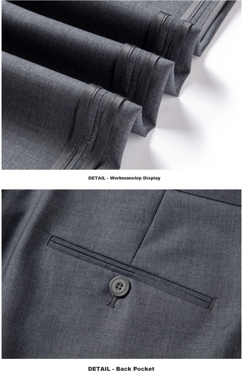 FIRS Men's Non-Iron Summer Loose Casual Business Dress Pants Straight Leg Trousers Navy Thin 29 25