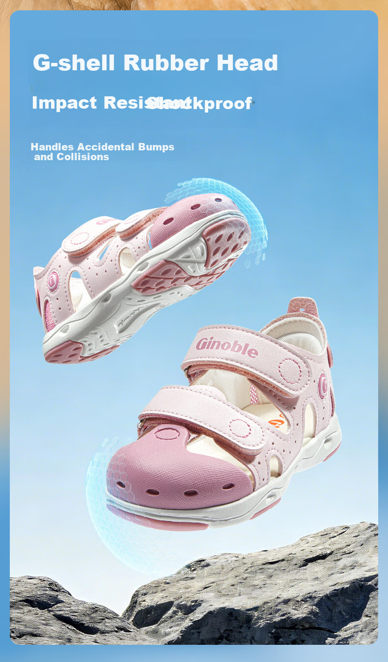 Ginoble Children's Walking Shoes Summer 2026 Breathable Sandals for Boys and Girls Ages 1-5 GW1878 White Cloud 5