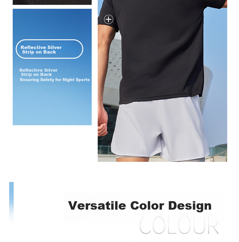 Peak Men's Summer Short Sleeve Quick-Dry Breathable Sports Loose Running Base T-Shirt DF652471 66