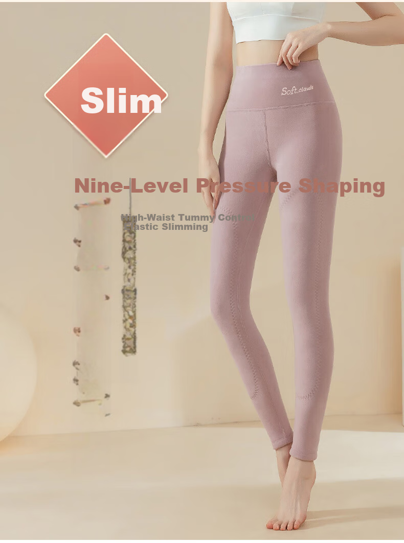 LangSha Women's Thermal Fleece Lined Winter Pants Thickened Down Silk Knee Protection Cotton Wool Plus Size Lambswool High Waist Long Johns 10