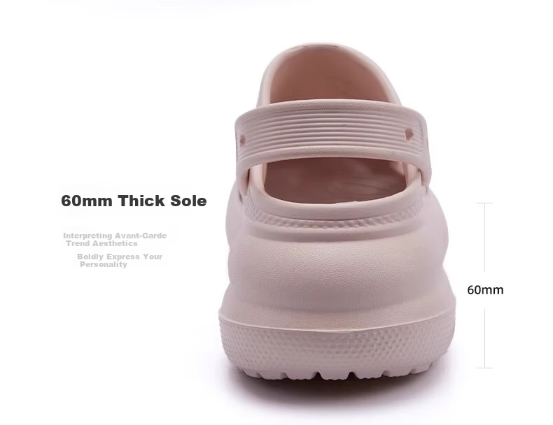 XGGC Puff Hole Shoes for Women Summer Trendy Girl Student Beach Open Toe Sandals Black 35-36 4