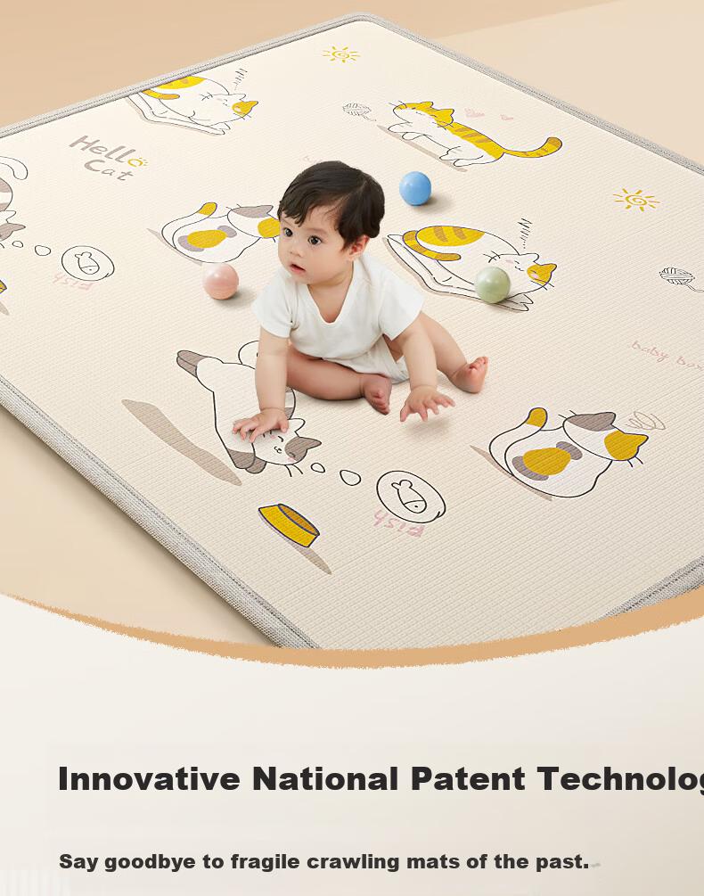 Beiboshi Babybox Cat Paw XPE Crawling Mat Double-Sided Home Floor Mat PX29A 3