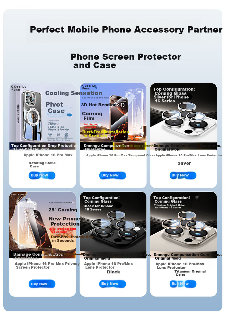 Coollefeng Apple iPhone 16 Series [Corning Lens Protector] Compatible with iPhone 16 Pro Max Rear Camera Cover 16 Pro Full Coverage Protective Film HD Titanium Metal - Original Color 1