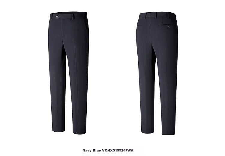 YOUNGOR Cashmere Warmth 2025 New Men's Straight Fit Stretch Casual Pants Black 31.5 170/78A 16
