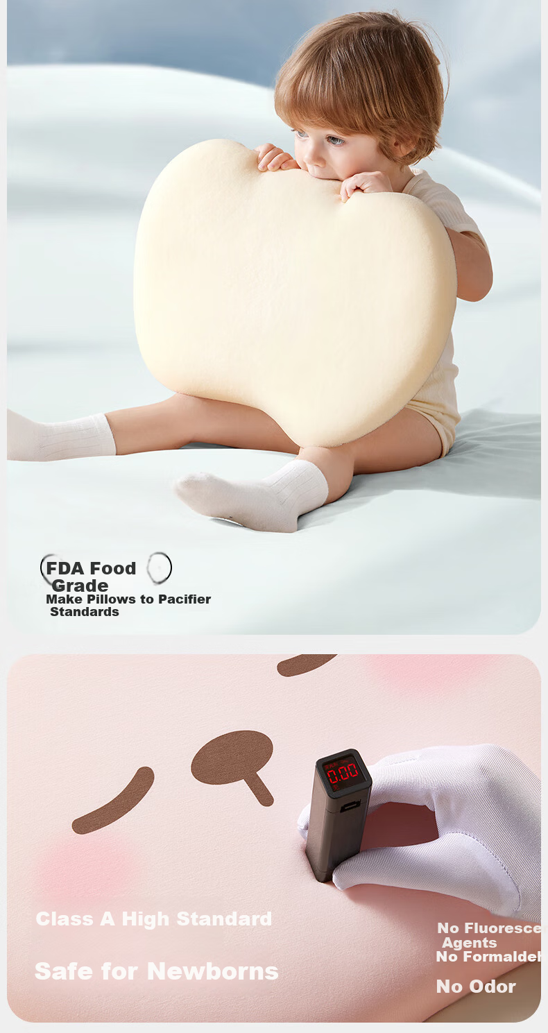 Kidsneed Baby Pillow Silicone Zoned Neck Support Pillow for Children 6 Months to 3 Years Old Infant Toddler Pillow 6