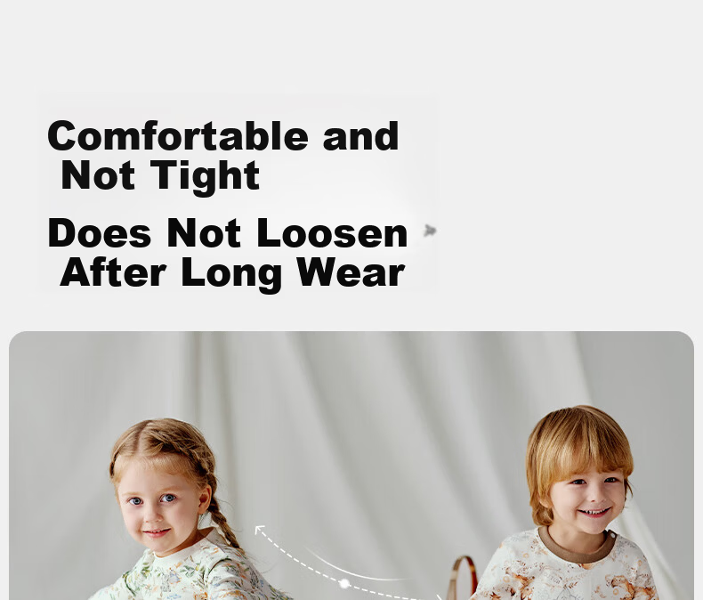 OUYUN Baby Kids Pajamas Boys Girls Spring Autumn Homewear Warm Thermal Underwear Set Moonlight Riddle 150 8