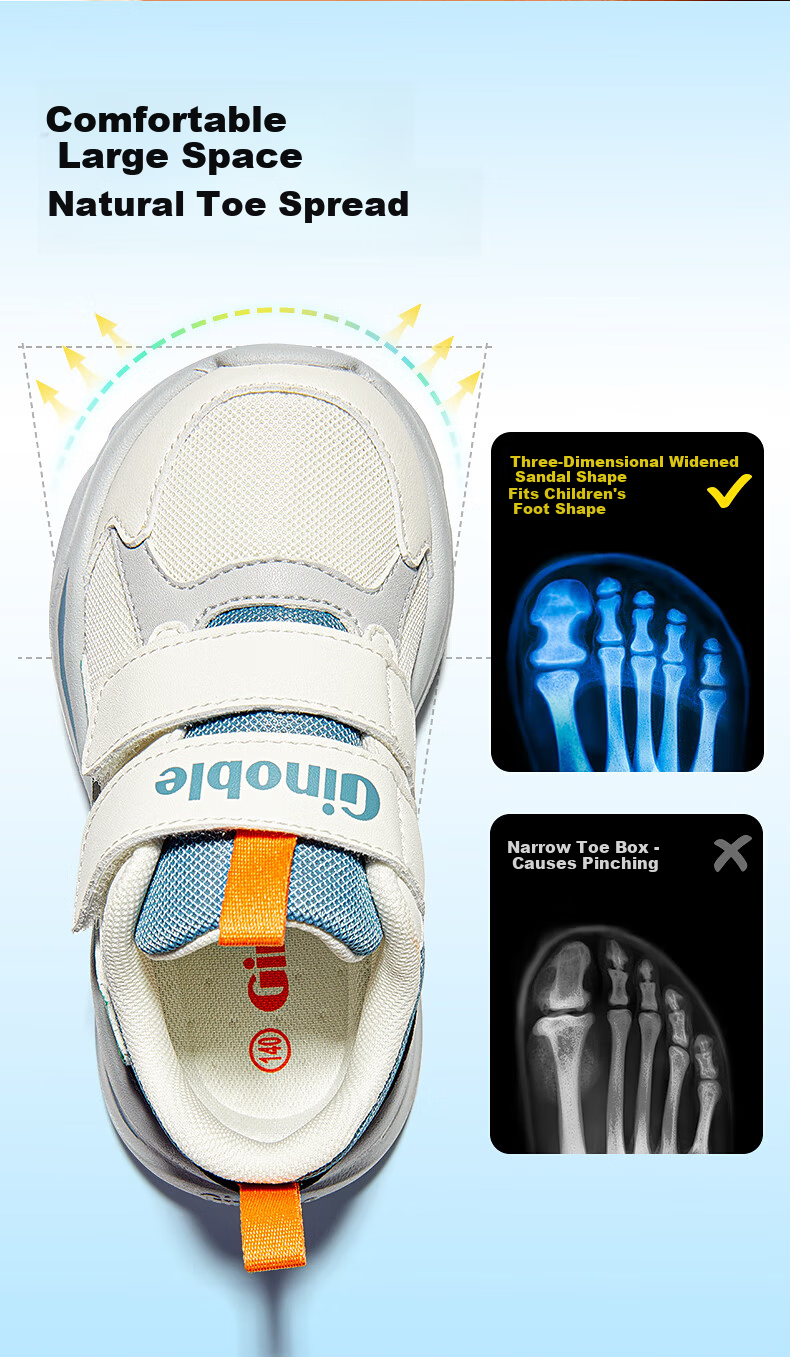 Ginoble Children's Shoes 2026 Spring New Boys and Girls Baby Walking Shoes 1-5 Years Old GW1849 9