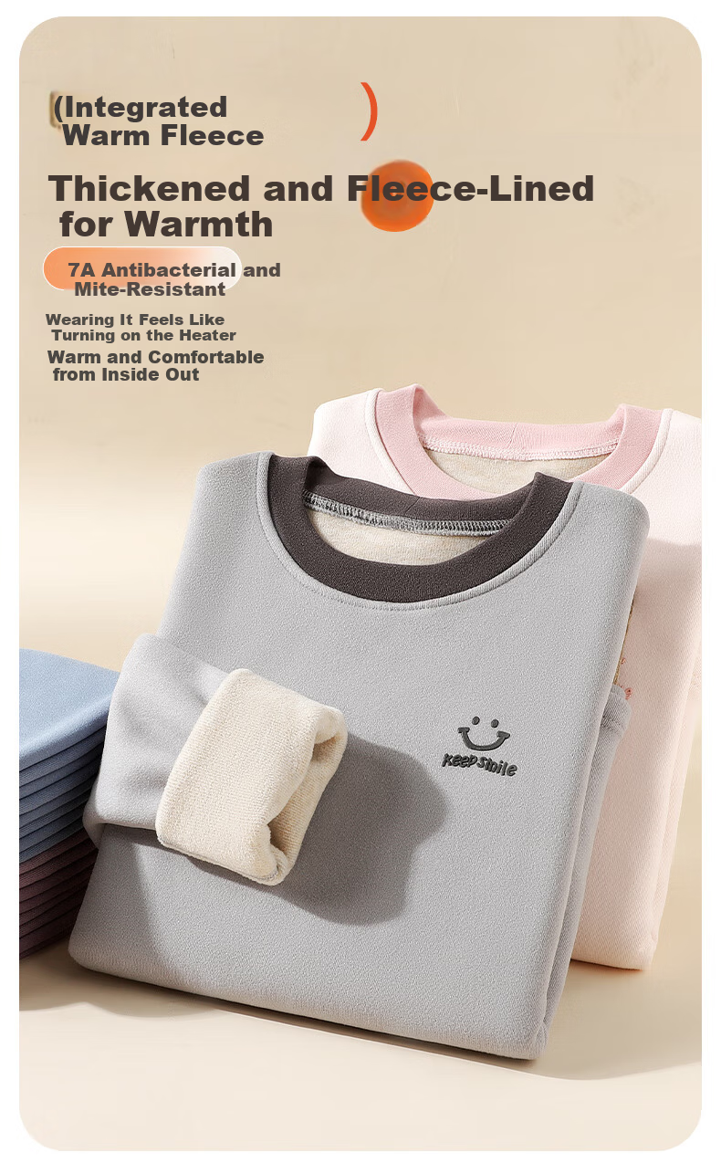 LangSha Kids Thermal Underwear Set Boys Fleece Lined Thickened Autumn Winter Cotton Sweater Pajamas for Toddlers and Older Children 6