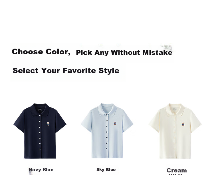Semir Mall Same Style | Women's Summer Polo Shirt with Puppy Embroidery, Slim Fit, Straight Shoulder 2026 Simple Cardigan 101326115008 16