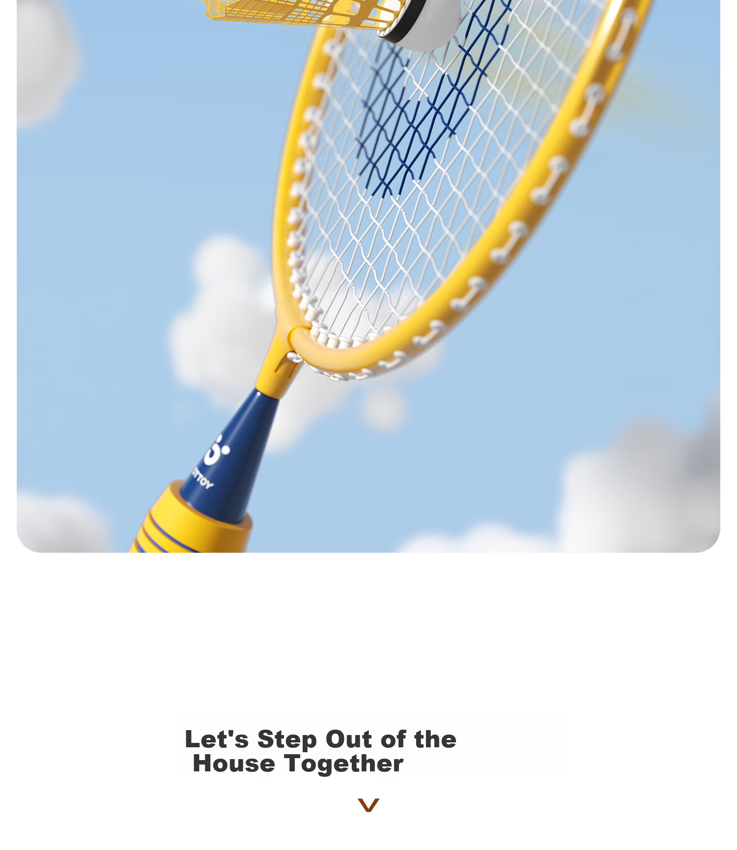 Yottoy Children's Badminton Racket Set Parent-Child Set for 6-Year-Old Elementary and Kindergarten Beginners Blue Pair 11