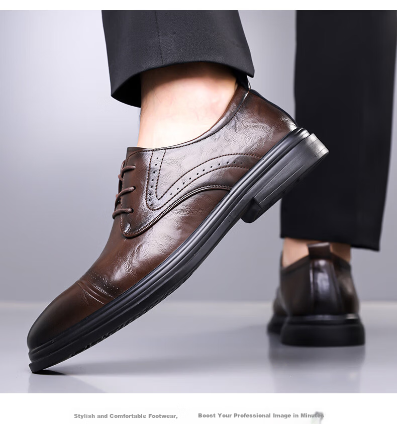 MEXICAN Men's Business Casual Leather Dress Shoes Derby Wedding Shoes Black Size 39 9