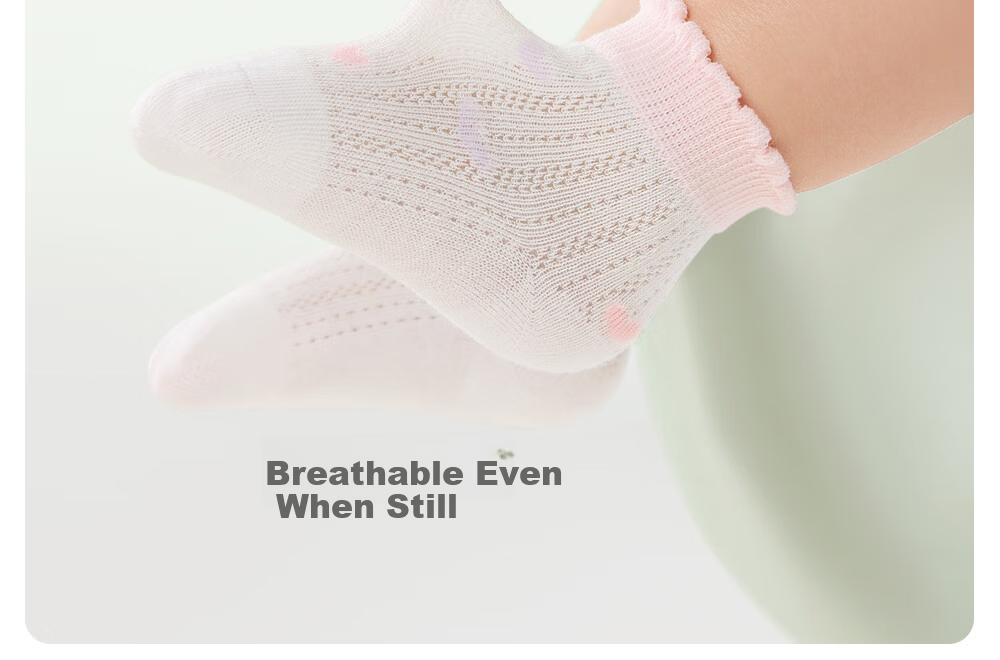 Beitais Children's Socks 3-5 Years Summer Thin Newborn Baby Mesh Socks Breathable Mid-Calf Socks for Boys and Girls 14