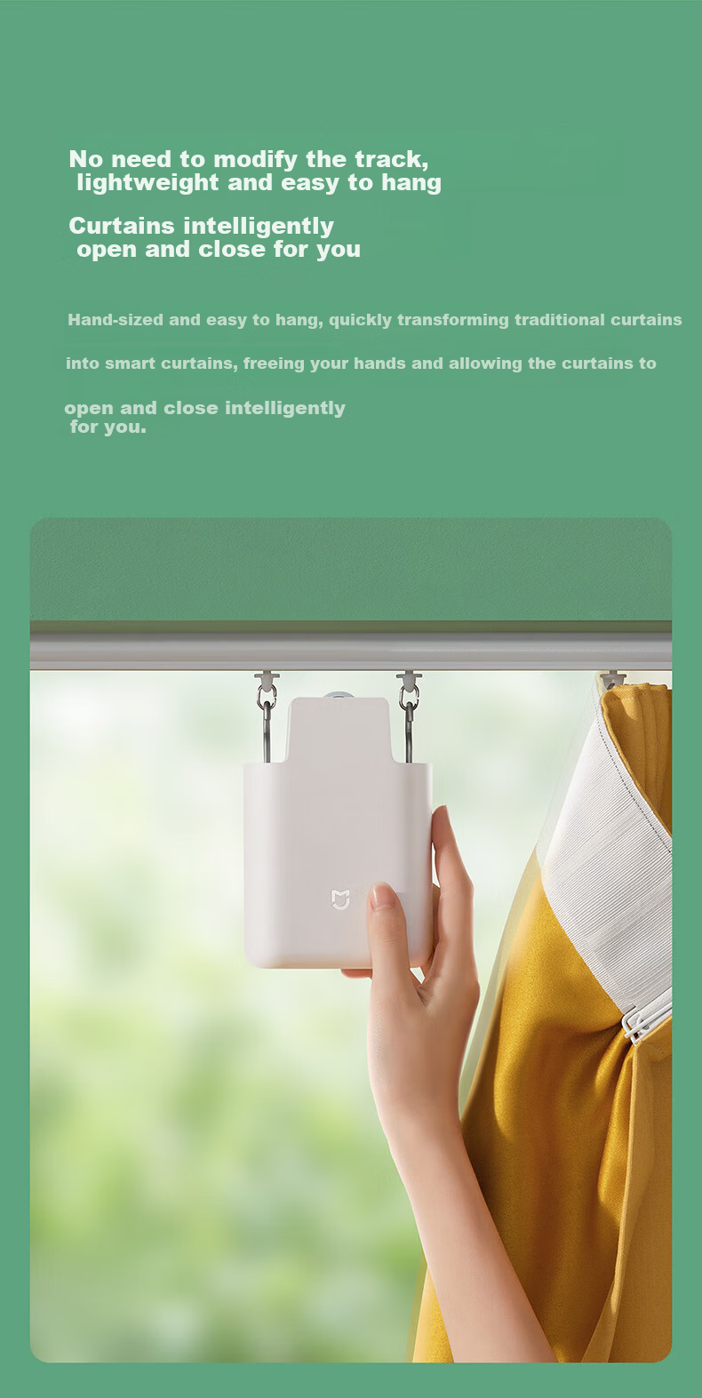 Mijia Xiaomi Mijia Curtain Companion (Roman Rod Version) Smart Electric Automatic Curtain Ready to Use 3