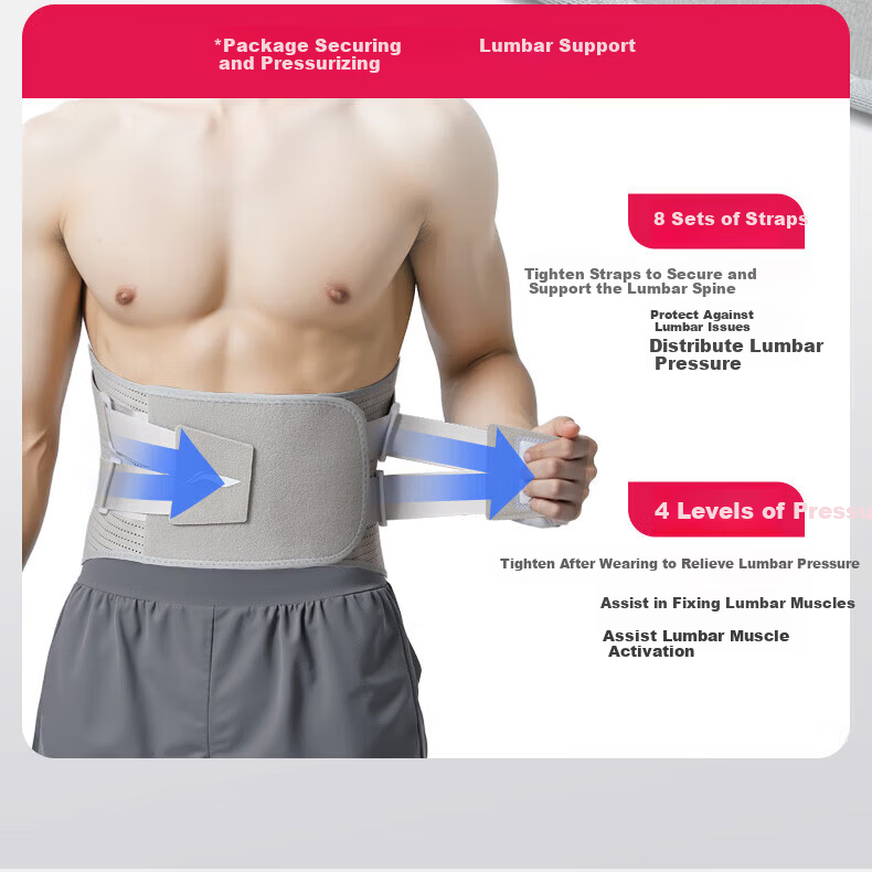 LI-NING Lumbar Support Belt for Disc Herniation and Strain with Steel Plate, Unisex Sports Fitness Waist Brace for Prolonged Sitting 17