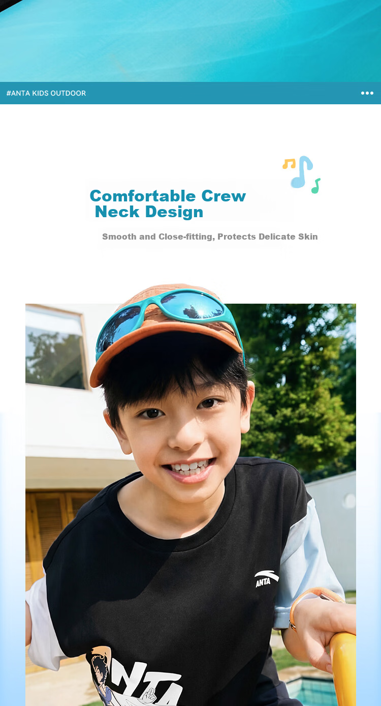 Anta Kids Knitted Short Sleeve 2026 Summer Youth Comfortable Breathable Trendy T-Shirt 352628154R 10