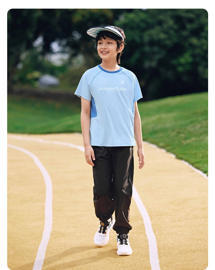 BALABALA Boys' Short-Sleeve Set, Children's Two-Piece Outfit for Older Kids, 2026 New Summer Style, Moisture-Wicking Quick-Dry T-Shirt And Pants 15