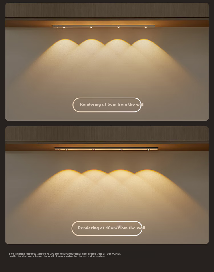 BULL Induction Cat Eye Cabinet Light Magnetic Rechargeable Hill Light Effect Display Cabinet Entrance Atmosphere Night Light Silver 112cm Three Colors 4