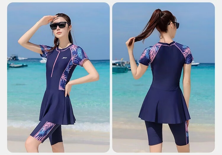 Xtep Women's Slim Fit High-End Swimwear High Elastic Comfortable Versatile One-Piece Swimsuit for Hot Springs and Beach Vacation 7