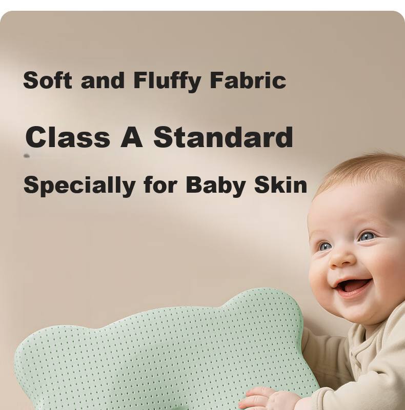 EVOCELER Baby Shaping Pillow Newborn Silicone Head Shaping Pillow 0-6-12 Months All-Season Baby Pillow 23