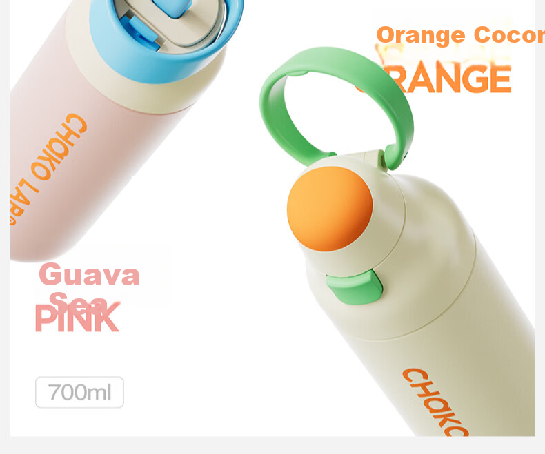 Chakolab Dual-Drinking Children's Insulated Cup, Student Straw Cup, Large Capacity Sports Water Bottle, Portable Office Cup, Stylish Kaka Cup 2
