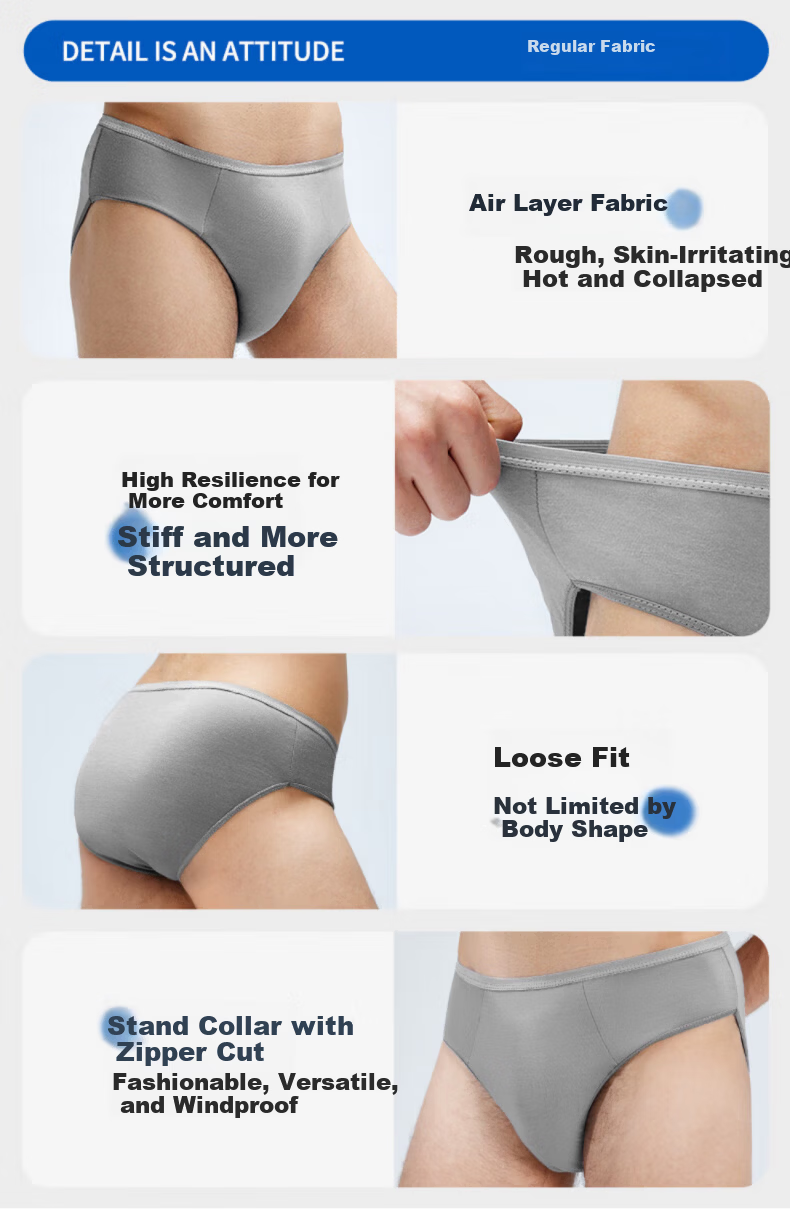 Beianshi Disposable Men's Cotton Sterilized Travel Underwear Wash-Free 5-Pack Individually Packaged Gray Triangle 2XL 11