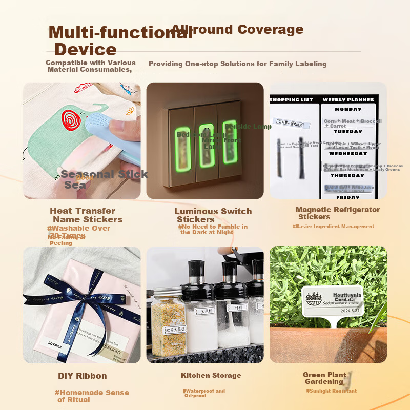 Aimo A30 Instant Camera Women's Day Gift Polaroid Label Printer Thermal Transfer Portable Home Office Cable Ribbon Adhesive Color Name Tags