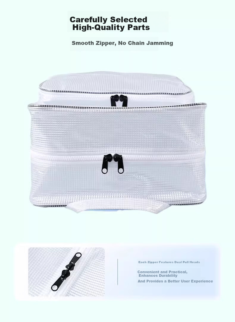 BAIGE Full PVC Dust-Free White 17-Inch Small White Mesh Dust-Free Room Workshop Storage Transparent Backpack Tool Bag 5