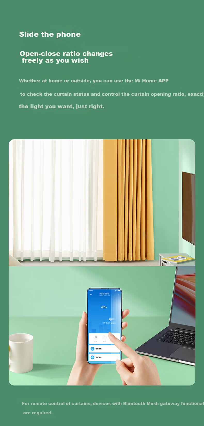 Mijia Xiaomi Mijia Curtain Companion (Roman Rod Version) Smart Electric Automatic Curtain Ready to Use 7