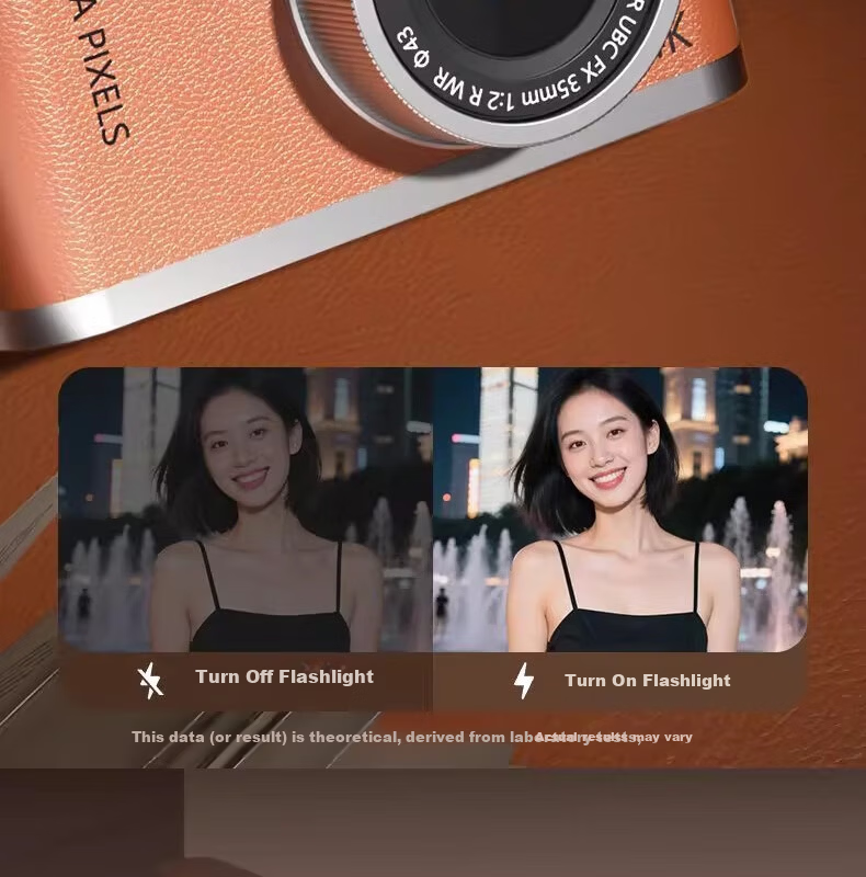Black Cat Diary DK17 Digital Camera CCD Student Retro Campus Mini Camera Handheld Vlog Entry-Level Shooting Y03 Kids Card Instant Portable Photo Toy Gift Brown 64G 16