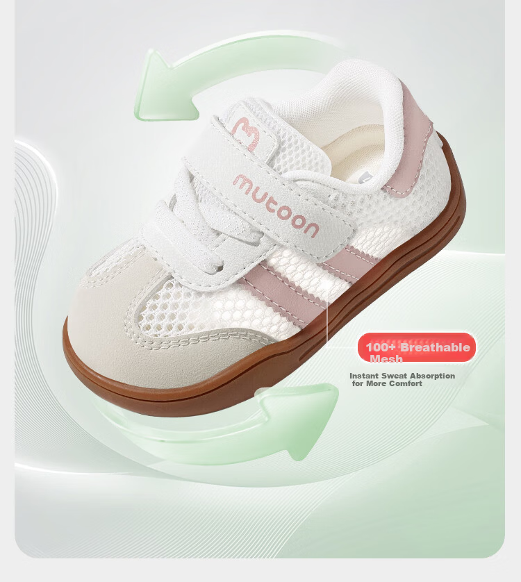 Mutong Children's Summer Walking Shoes Baby Boys Breathable Mesh Training Shoes Toddler Girls Rubber Pink Size 25 8