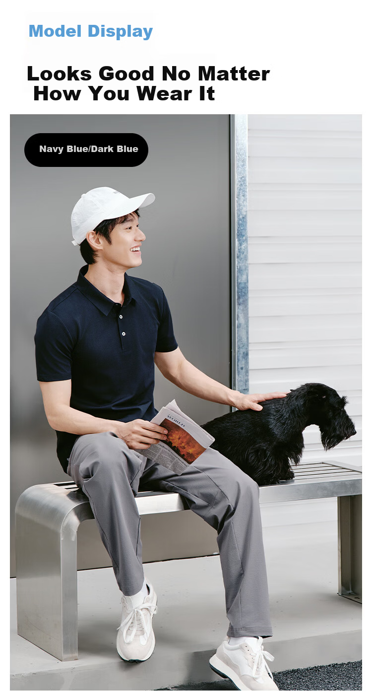 JD Original 300 Sun Protection Quick-Dry Summer Sports T-Shirt, Men's Polo Shirt, Casual Running Short Sleeve, Gray Blue - Upgraded Version, M 19