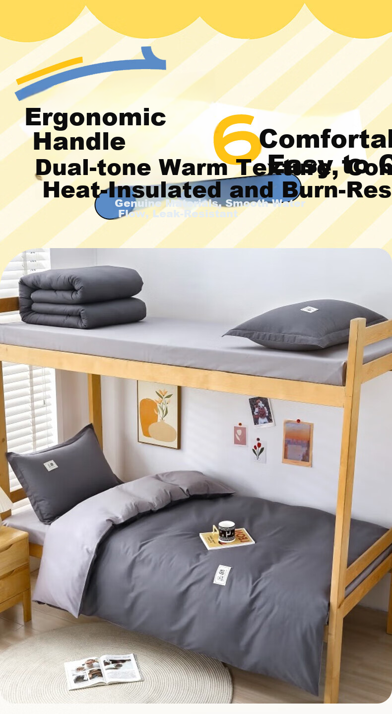 Aiwei College Dormitory Six-Piece Set Thin Mattress Pillow 1.5 Jin Quilt Core Quilt Cover Bed Sheet Pillowcase Speed Gray 0.9m Bed 1