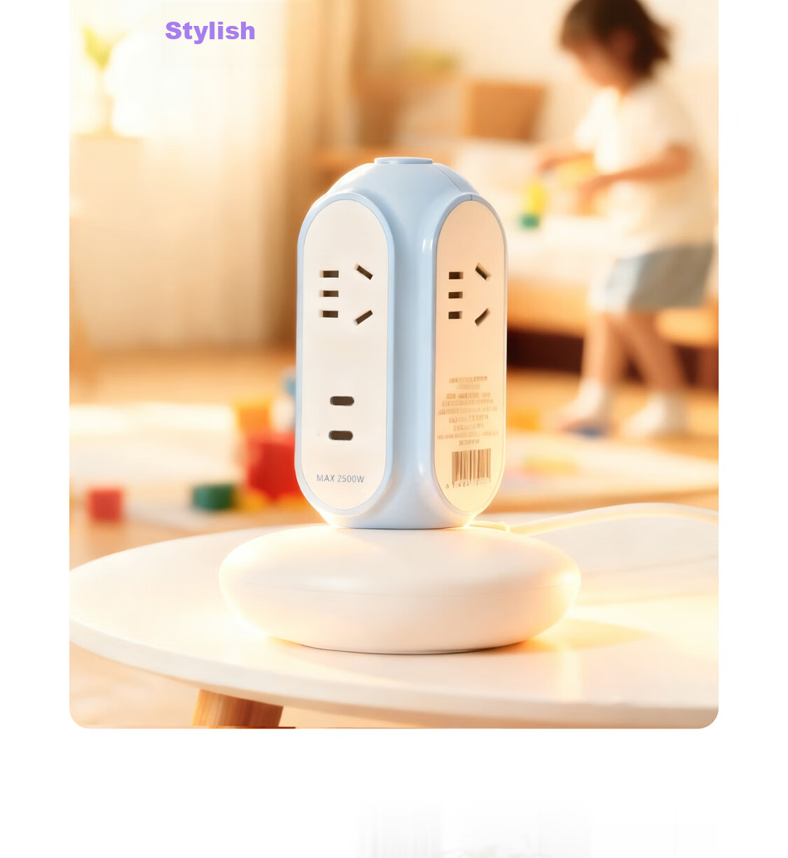 MIAOLAB Vertical Power Strip Socket 30W Fast Charging Type-C Desktop Office Extension Cord GaN Charger USB-C Compatible for Apple Huawei Xiaomi 20