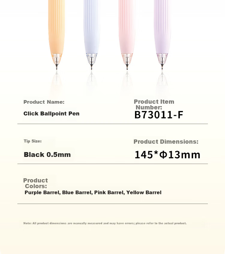 Fizz Colorful Stress-Relief Click Ballpoint Pen 0.5mm Quick-Dry Dual Ballpoint Soft Rubber Large Capacity Office Signature Pen Exam Brush Pen 1-Pack B73011 Purple 12