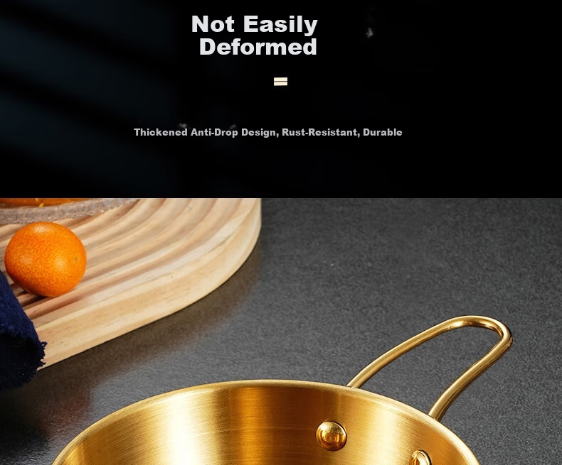 Edo 304 Stainless Steel Bowl Soup Bowl Rice Bowl Cooking Bowl Baby Food Bowl Korean Style Yellow Wine Rice Wine Bowl Gold 12cm 6