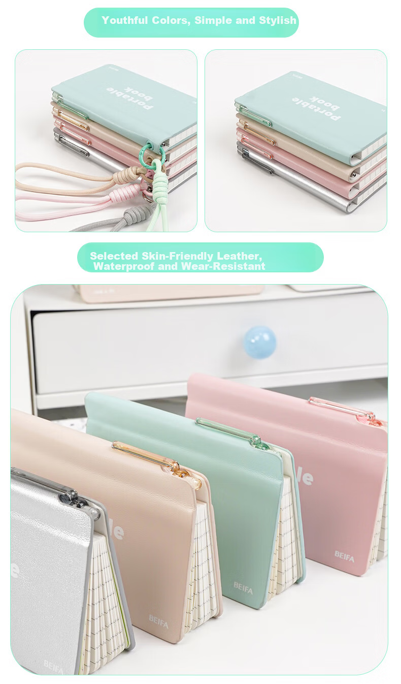 BEIFA Portable Sheep Leather Notebook Space Silver 5