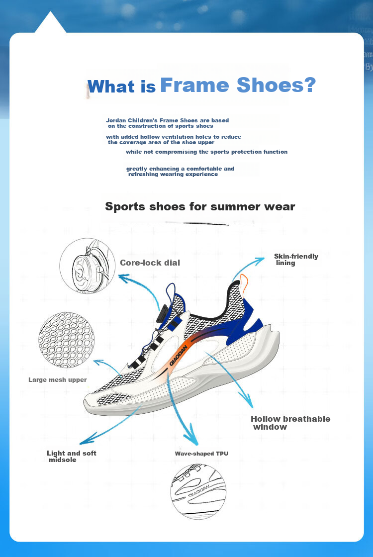 QIAODAN Boys' Running Shoes, Big Kids Summer Cage Shoes, Children's Breathable River Tracing Sports Shoes, QIAODAN White/Liquid Silver, Size 41 2