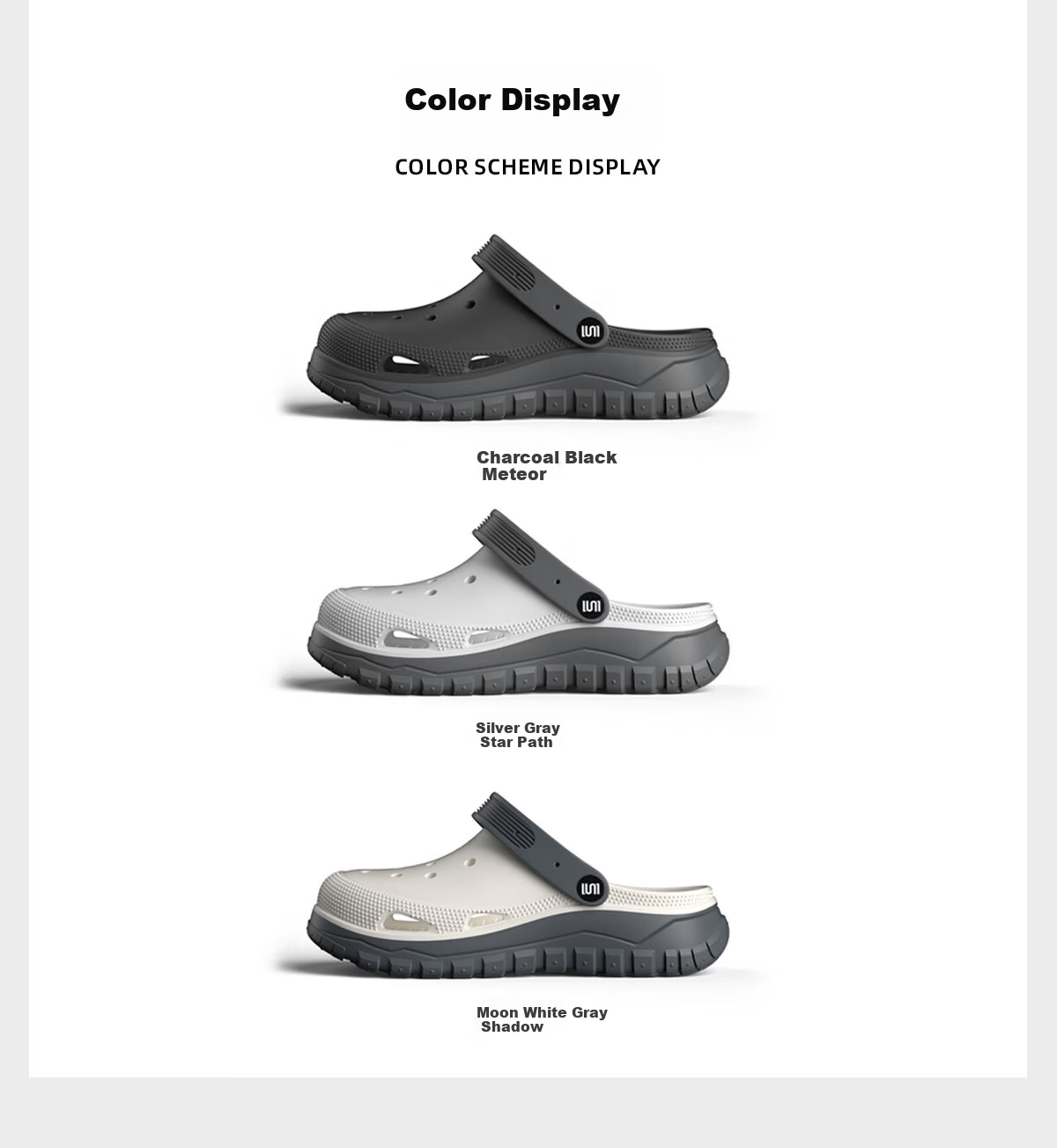 AMAZE-LULU Men's Two-Tone Clog Summer New Thick-Soled Non-Slip Outdoor Beach Sandals White Size 40-41 11